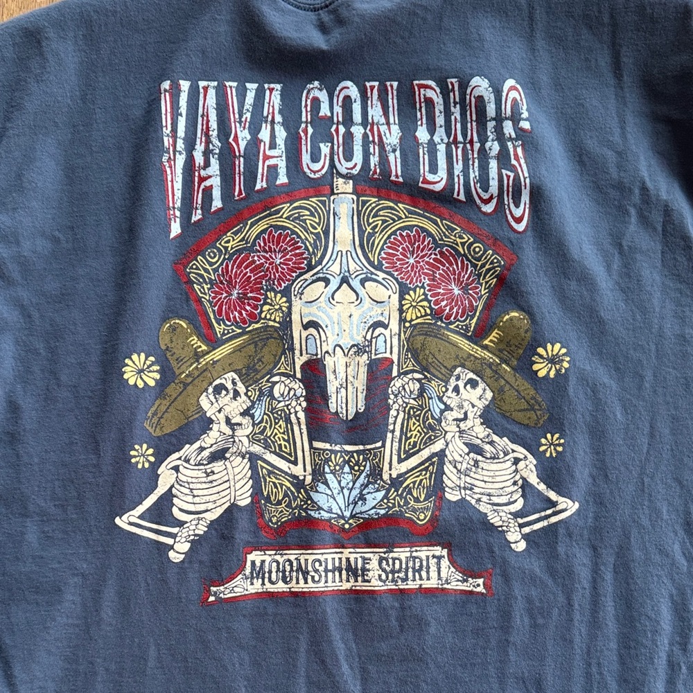 Vaya Con Dios Moonshine Spirit Graphic Tee - Navy Blue